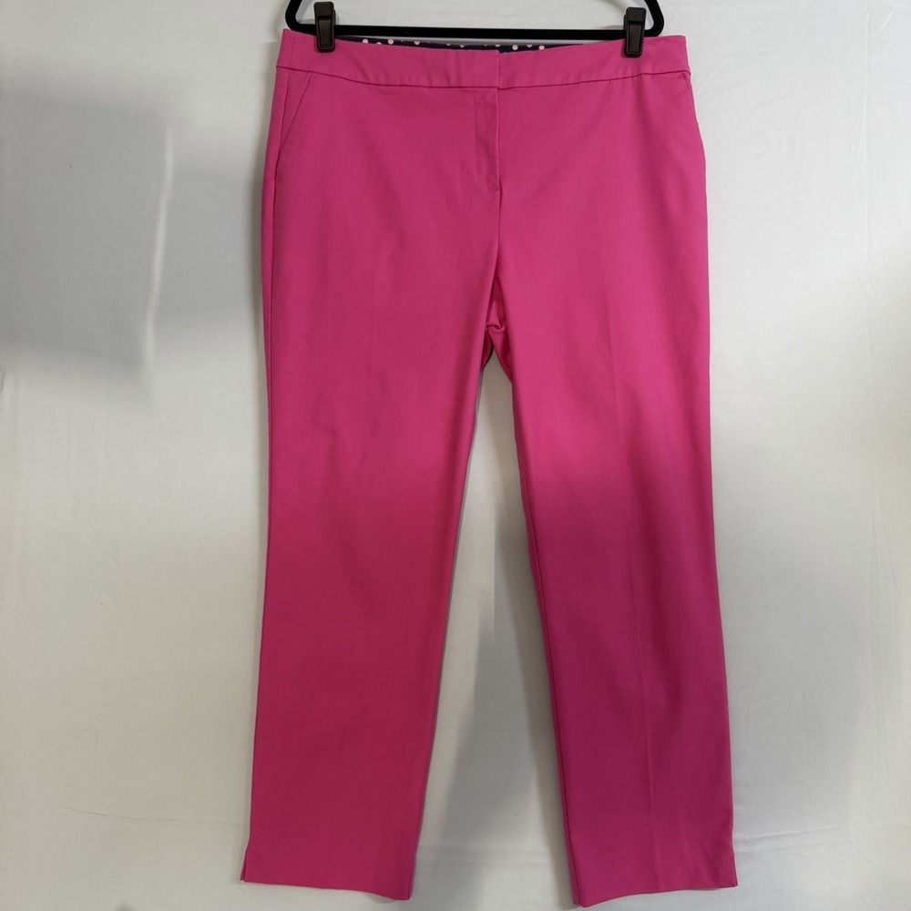 Boden Size-US 14R Womens Pant Stretch Flat Front Straight Leg Pink Barbie